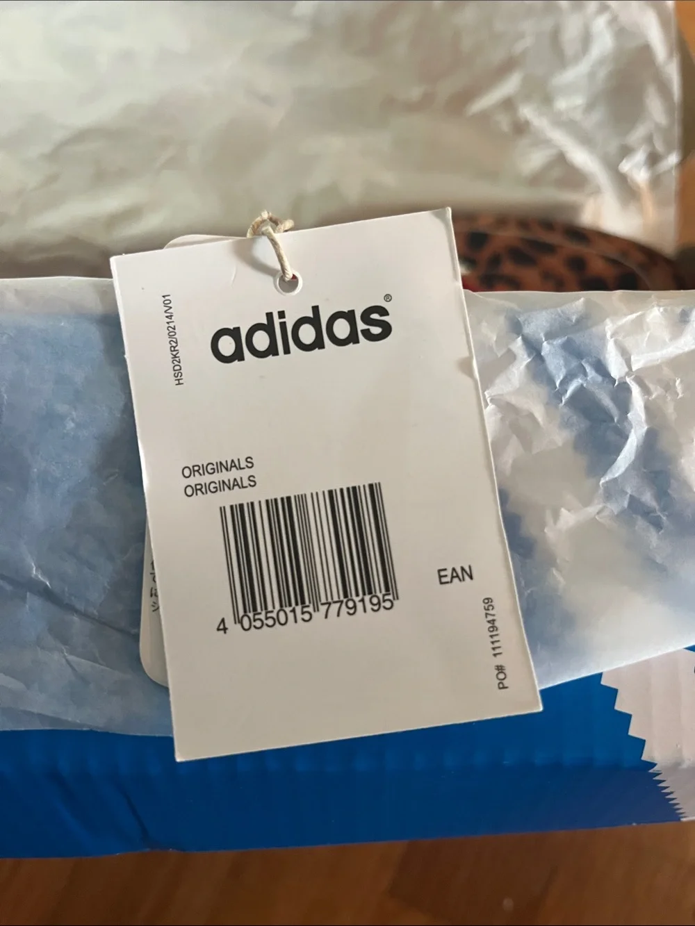adidas Leopard Print Sneakers with Orange Laces and White Stripes - Picture 3 of 3